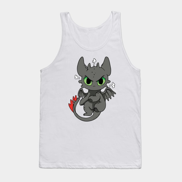 Cute Angry Toothless, dragon cartoon character How to train your dragon, Night fury Tank Top by PrimeStore